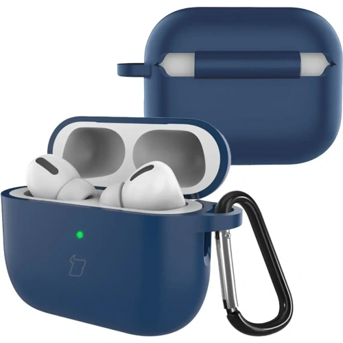 Silikonowe etui z karabińczykiem Bizon Case Headphone Silicone do AirPods Pro 3 granatowe