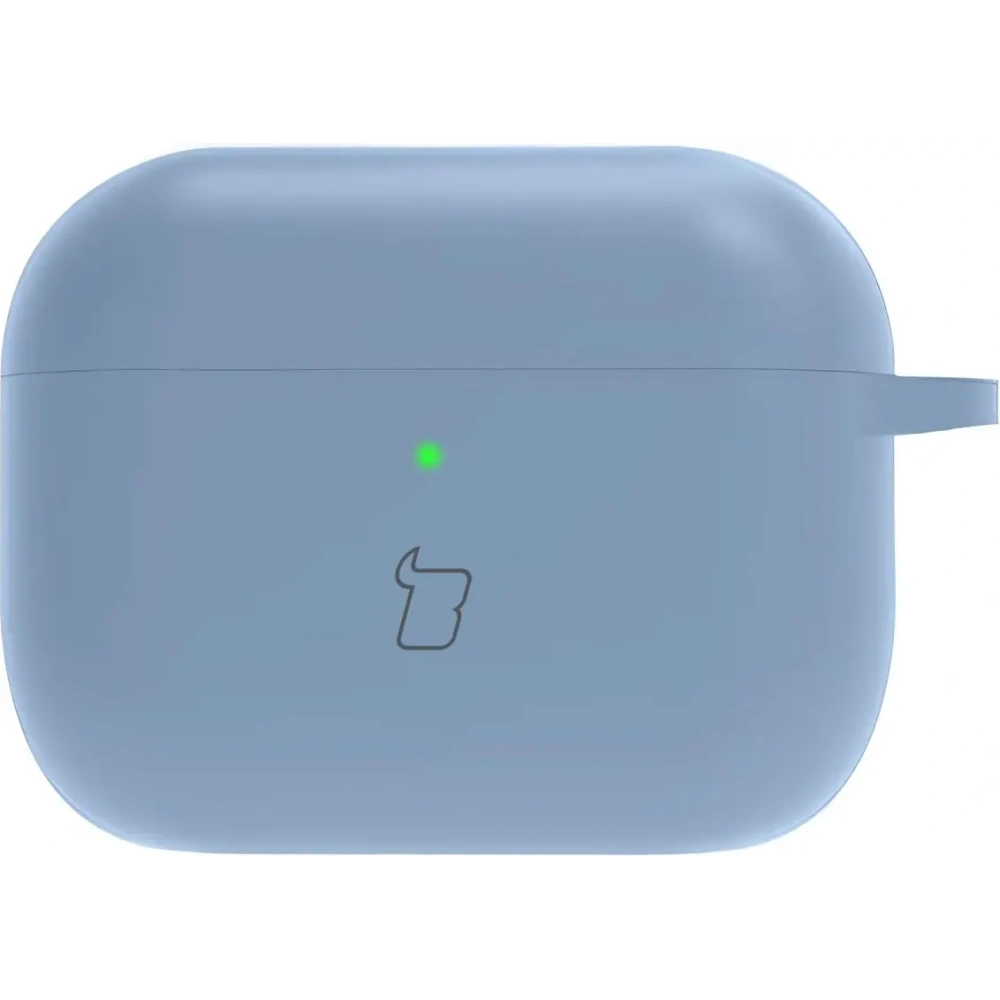 Silikonowe etui z karabińczykiem Bizon Case Headphone Silicone do AirPods Pro 3 szarobłękitne