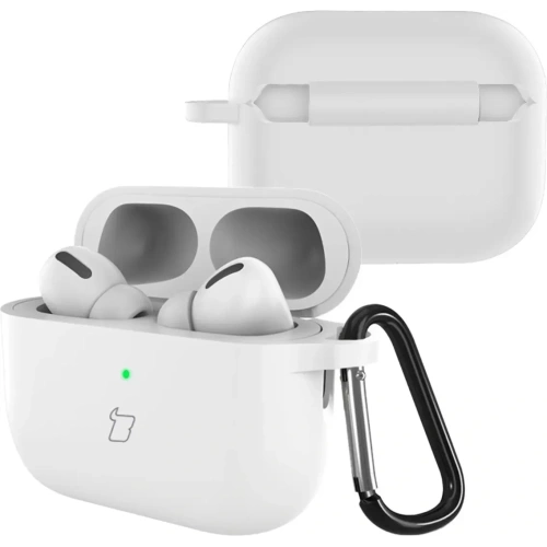 Silikonowe etui z karabińczykiem Bizon Case Headphone Silicone do AirPods Pro 3 białe