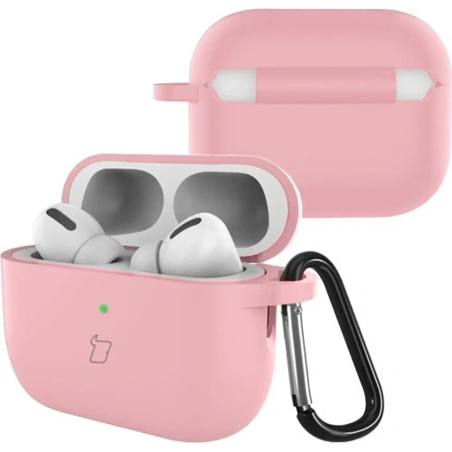 Silikonowe etui z karabińczykiem Bizon Case Headphone Silicone do AirPods Pro 3 różowe