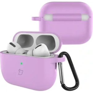 Silikonowe etui z karabińczykiem Bizon Case Headphone Silicone do AirPods Pro 3 jasnofioletowe