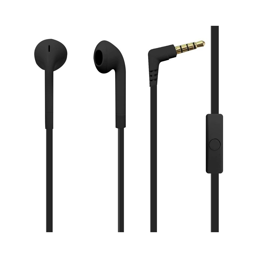 Hurtownia GSM - Słuchawki z płaskim kablem PURO ICON Stereo Earphones z mikrofonem i pilotem (Czarny) - PUR132BLK - {ean13} - Hurt