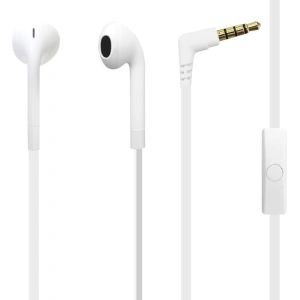 PURO ICON Stereo Earphones with flat cable and microphone (white)