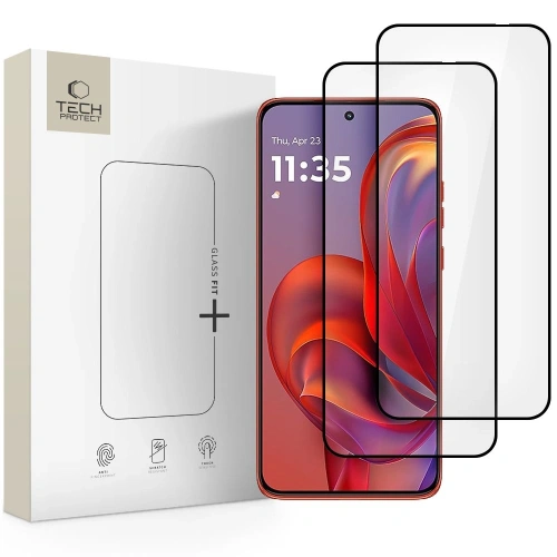 Szkło hartowane Tech-Protect Glass Fit+ do Motorola Edge 50 Neo / 60 Neo Black [2 PACK]