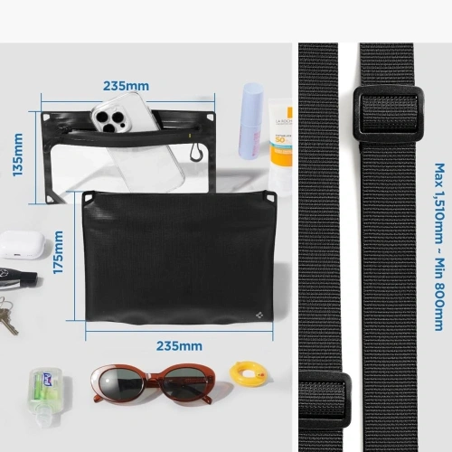 Etui Spigen A640 Universal Waterproof Case Crossbag Black
