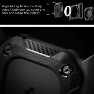 Etui Spigen Tough Armor do Apple AirTag 1 / 2 Pet Collar Black