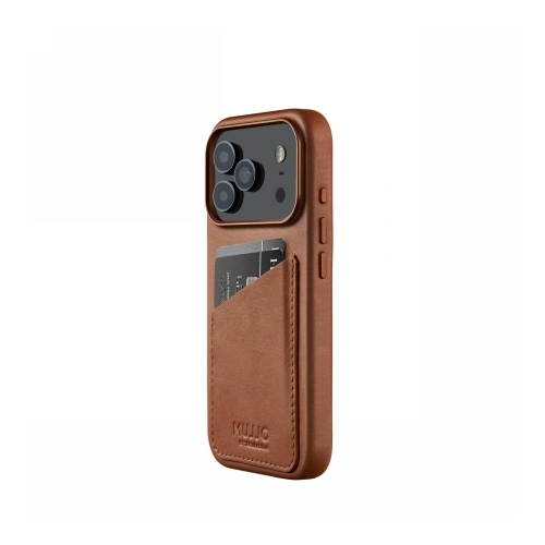 Etui Mujjo Wallet Leather Case do Apple iPhone 17 Pro MagSafe (tan)