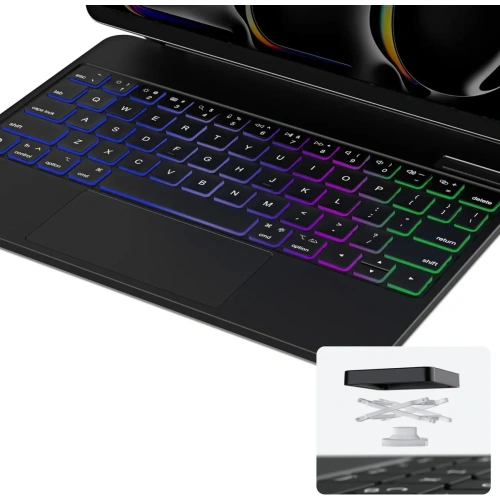 Etui Dux Ducis Keyboard (MK Series) z klawiaturą Bluetooth do Apple iPad Pro 11" 2024 czarna