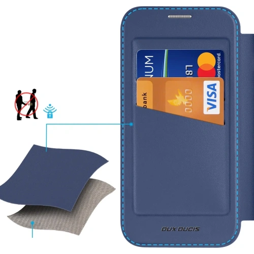 Etui z klapką Dux Ducis Skin X Pro do Apple iPhone 17 Pro MagSafe niebieskie