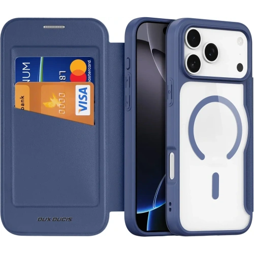 Etui z klapką Dux Ducis Skin X Pro do Apple iPhone 17 Pro MagSafe niebieskie