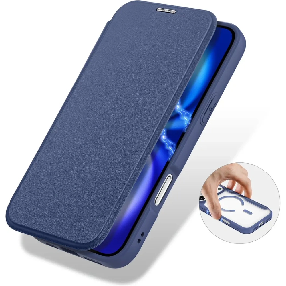 Etui z klapką Dux Ducis Skin X Pro do Apple iPhone 17 Pro Max MagSafe niebieskie