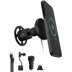 Uchwyt samochodowy do kratki Mophie Snap+ Wireless Vent Mount z bezprzewodowym ładowaniem 15W