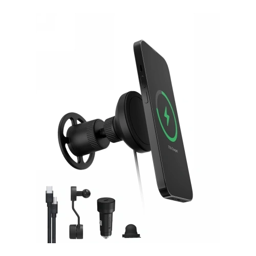 Uchwyt samochodowy do kratki Mophie Snap+ Wireless Vent Mount z bezprzewodowym ładowaniem 15W