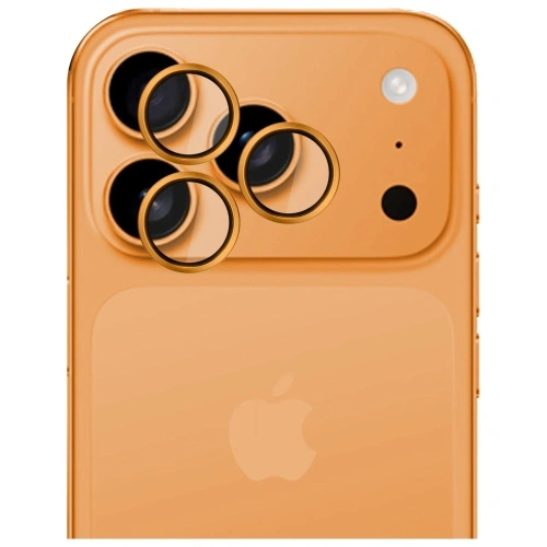 Ochrona na obiektyw aparatu 3MK HARDY Lens Protection Pro do Apple iPhone 17 Pro / 17 Pro Max pomarańczowy