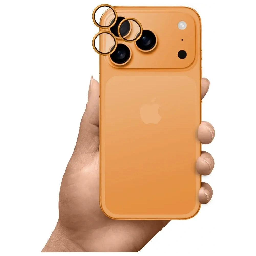Ochrona na obiektyw aparatu 3MK HARDY Lens Protection Pro do Apple iPhone 17 Pro / 17 Pro Max pomarańczowy