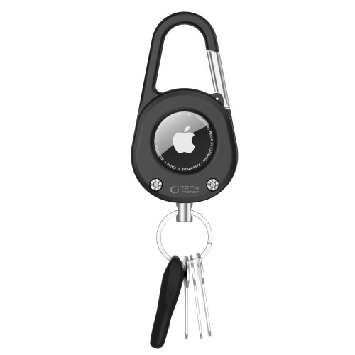 Etui Tech-Protect Slidelock Carabiner Keychain do Apple AirTag 1 / 2 Black