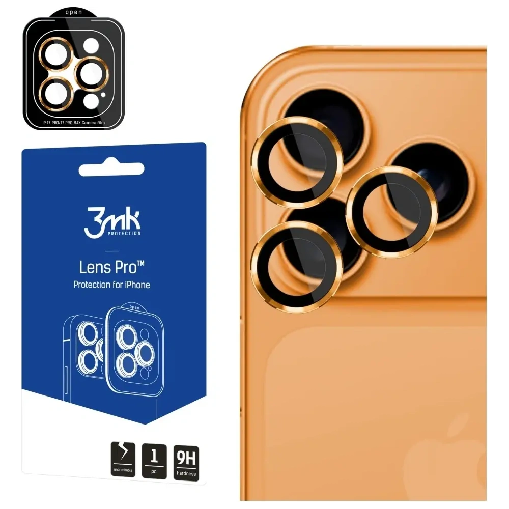 Ochrona na obiektyw aparatu 3MK Lens Protection Pro do Apple iPhone 17 Pro / 17 Pro Max pomarańczowy