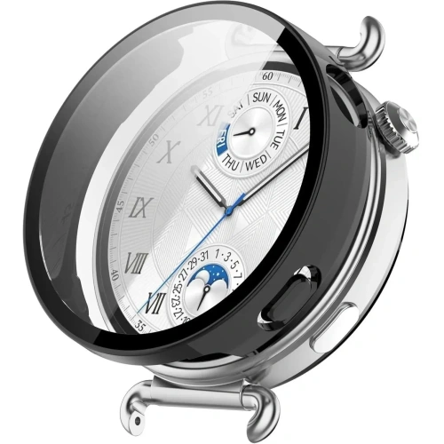 Etui ze szkłem do zegarka Bizon Case+Glass Watch do Huawei Watch GT6 41mm czarne