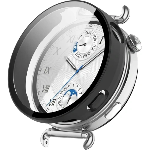 Etui ze szkłem do zegarka Bizon Case+Glass Watch do Huawei Watch GT6 41mm matowe czarne