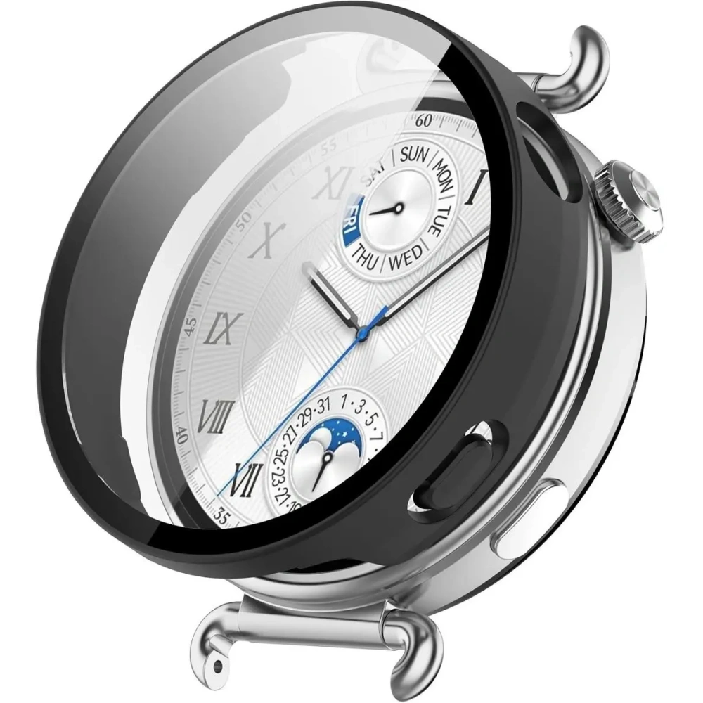 Etui ze szkłem do zegarka Bizon Case+Glass Watch do Huawei Watch GT6 41mm matowe czarne