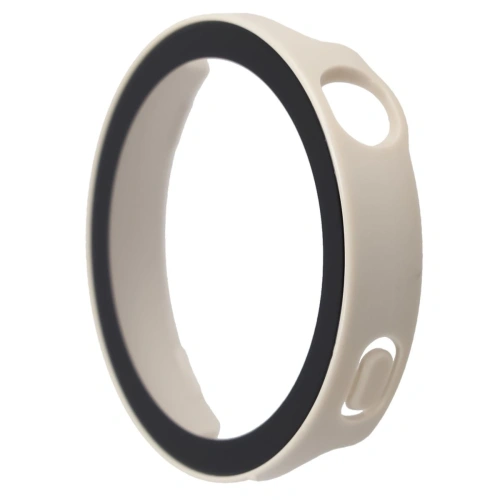 Etui ze szkłem do zegarka Bizon Case+Glass Watch do Huawei Watch GT6 41mm beżowe