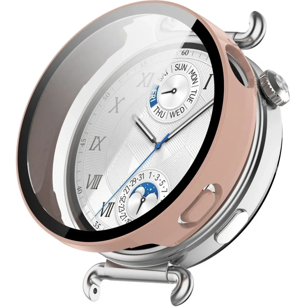 Etui ze szkłem do zegarka Bizon Case+Glass Watch do Huawei Watch GT6 41mm różowe