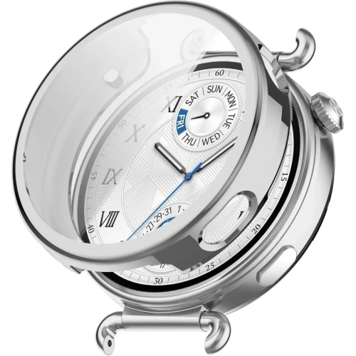 Etui z osłoną ekranu Bizon Case Watch Felipe do Huawei Watch GT6 41mm srebrne