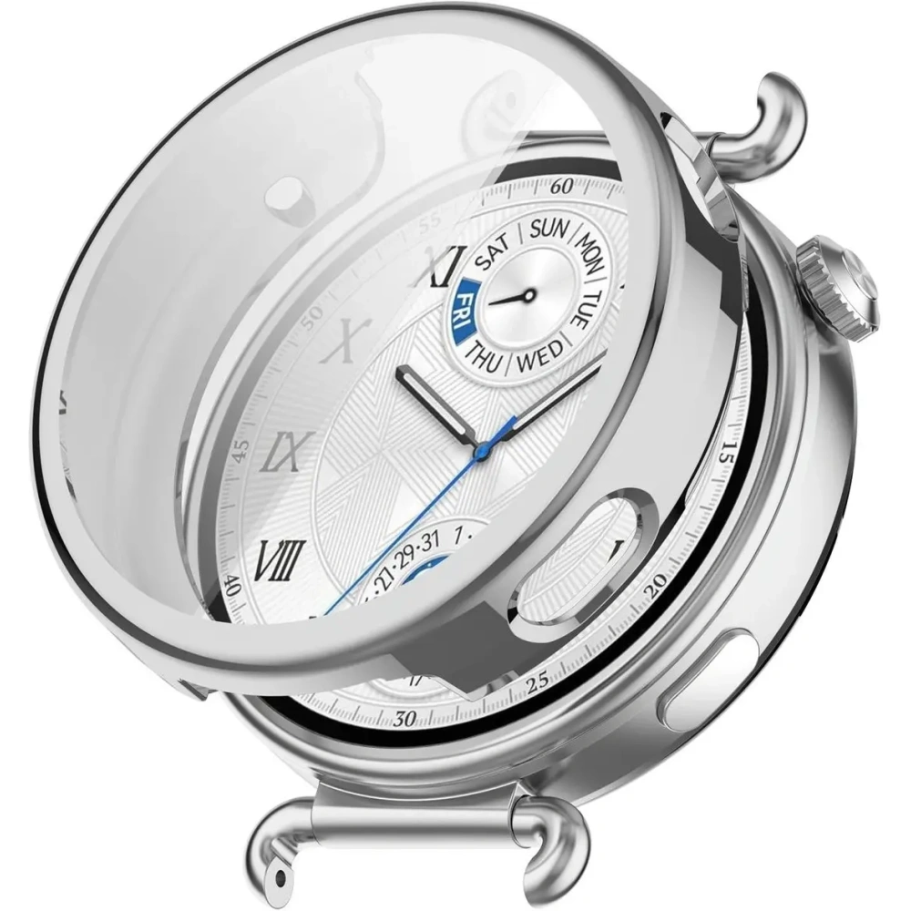 Etui z osłoną ekranu Bizon Case Watch Felipe do Huawei Watch GT6 41mm srebrne