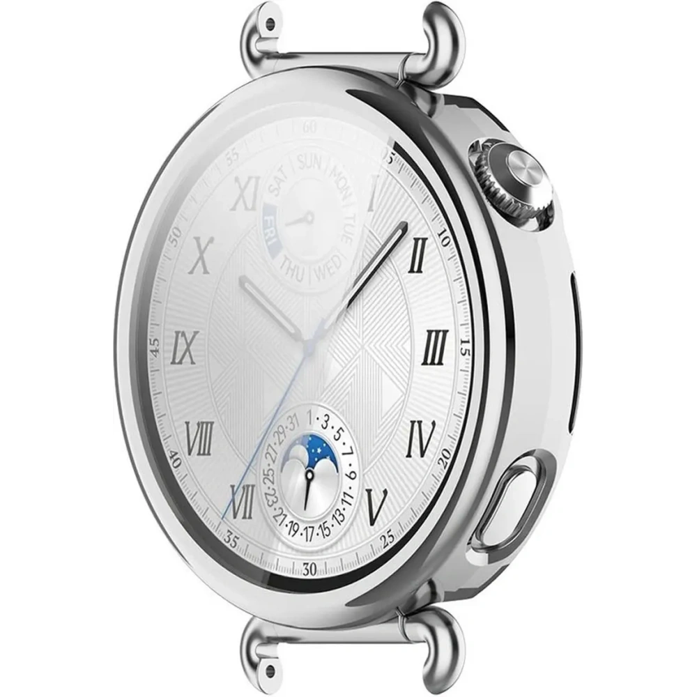 Etui z osłoną ekranu Bizon Case Watch Felipe do Huawei Watch GT6 41mm srebrne