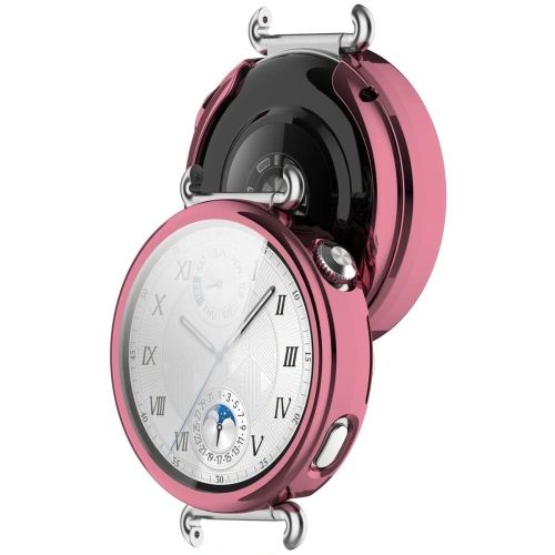 Etui z osłoną ekranu Bizon Case Watch Felipe do Huawei Watch GT6 41mm różowe