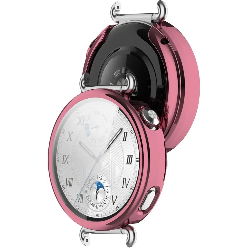 Etui z osłoną ekranu Bizon Case Watch Felipe do Huawei Watch GT6 41mm różowe