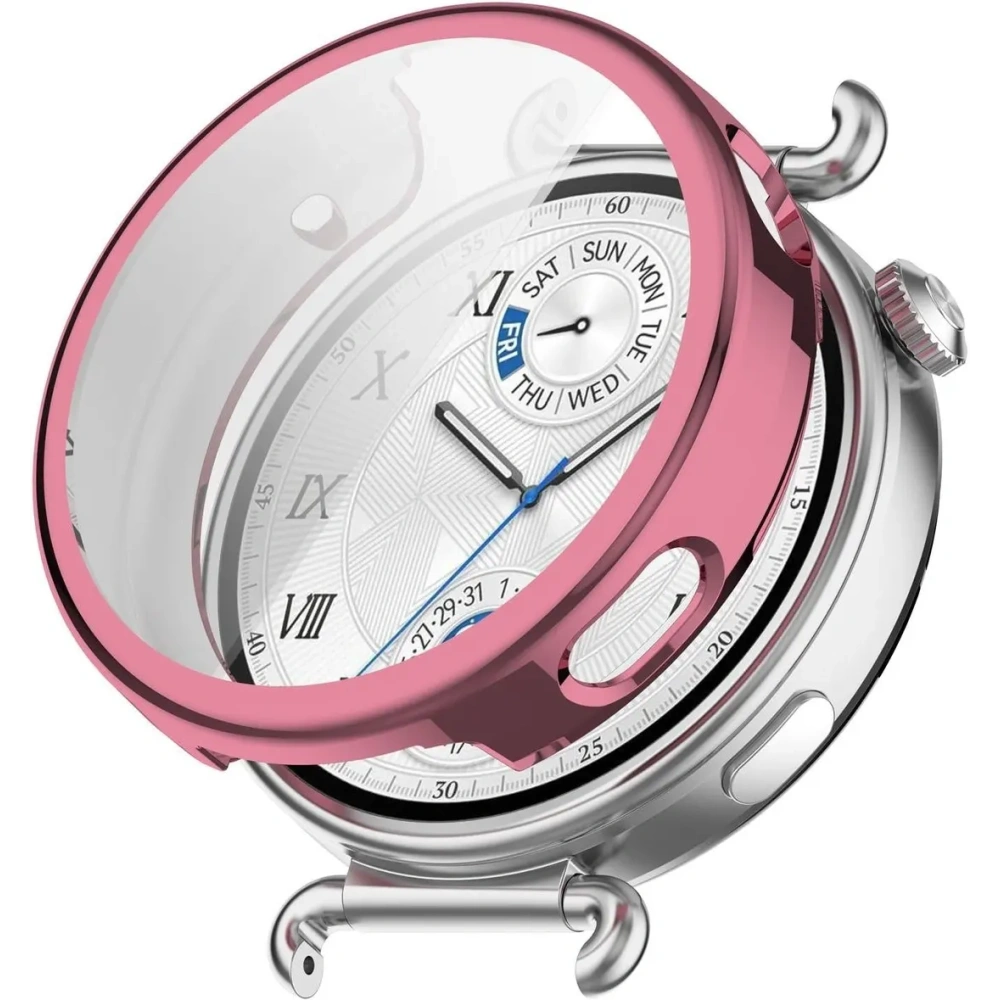 Etui z osłoną ekranu Bizon Case Watch Felipe do Huawei Watch GT6 41mm różowe