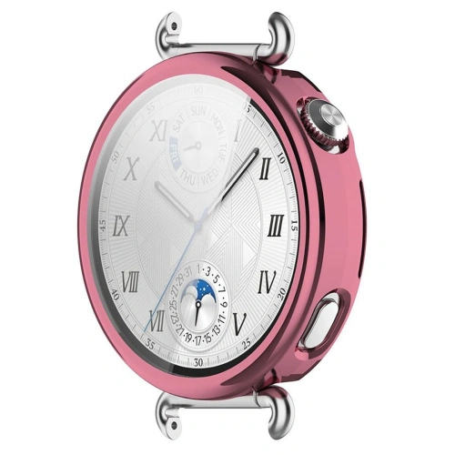 Etui z osłoną ekranu Bizon Case Watch Felipe do Huawei Watch GT6 41mm różowe