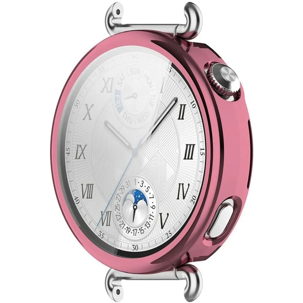 Etui z osłoną ekranu Bizon Case Watch Felipe do Huawei Watch GT6 41mm różowe