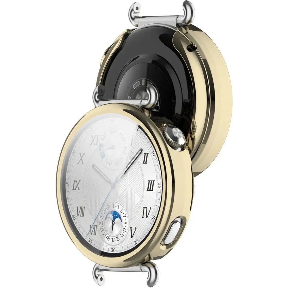 Etui z osłoną ekranu Bizon Case Watch Felipe do Huawei Watch GT6 41mm złote