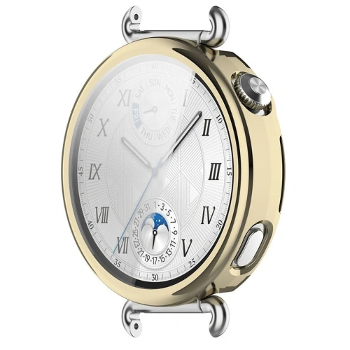 Etui z osłoną ekranu Bizon Case Watch Felipe do Huawei Watch GT6 41mm złote