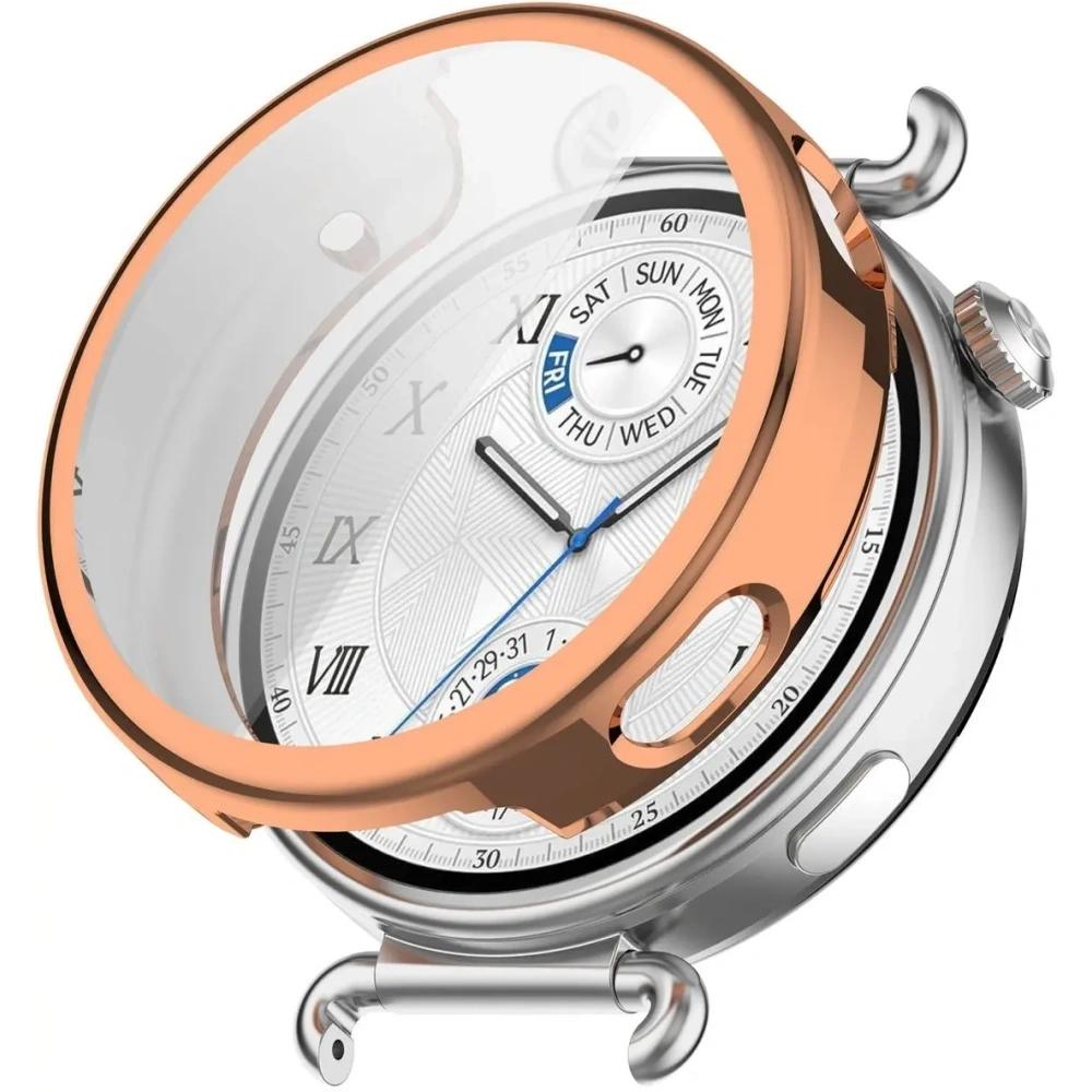 Etui z osłoną ekranu Bizon Case Watch Felipe do Huawei Watch GT6 41mm różowozłote