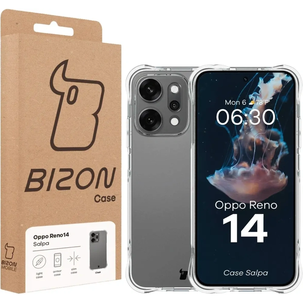 Elastyczne etui Bizon Case Salpa do Oppo Reno 14 przezroczyste
