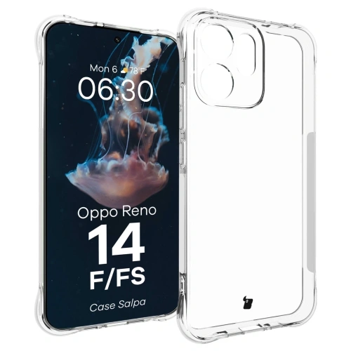 Elastyczne etui Bizon Case Salpa do Oppo Reno 14 F / 14 FS przezroczyste