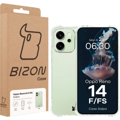 Elastyczne etui Bizon Case Salpa do Oppo Reno 14 F / 14 FS przezroczyste