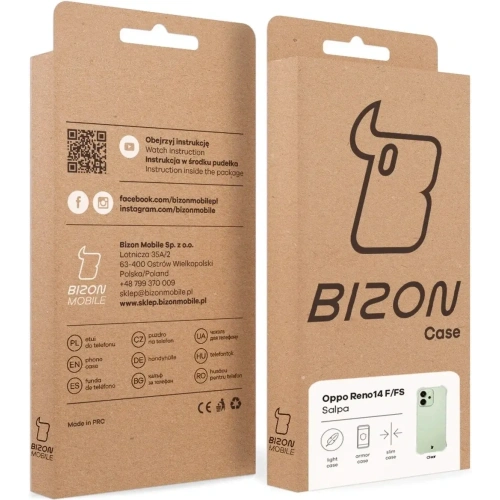 Elastyczne etui Bizon Case Salpa do Oppo Reno 14 F / 14 FS przezroczyste