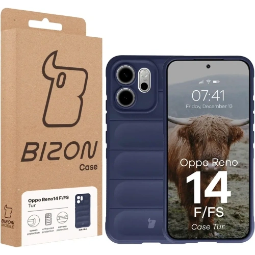 Pancerne etui Bizon Case Tur do Oppo Reno 14 F / 14 FS granatowe
