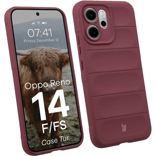 Pancerne etui Bizon Case Tur do Oppo Reno 14 F / 14 FS burgundowe