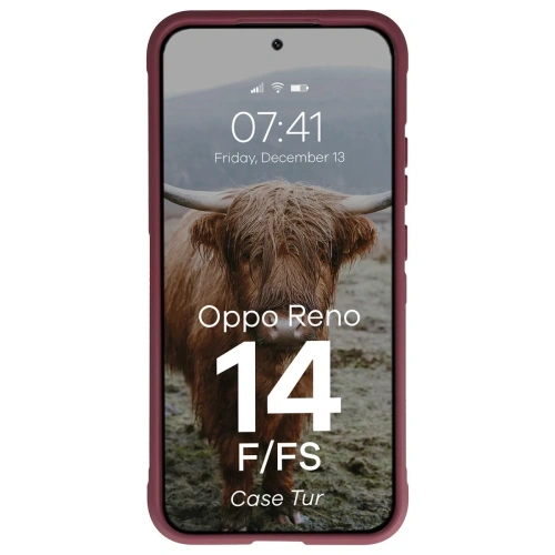 Pancerne etui Bizon Case Tur do Oppo Reno 14 F / 14 FS burgundowe