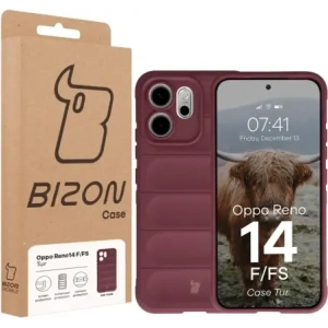 Pancerne etui Bizon Case Tur do Oppo Reno 14 F / 14 FS burgundowe