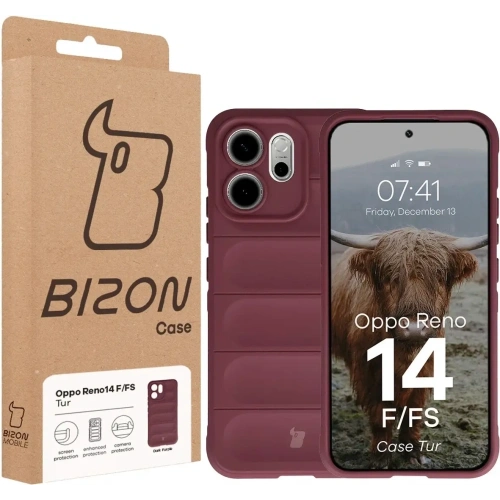 Pancerne etui Bizon Case Tur do Oppo Reno 14 F / 14 FS burgundowe