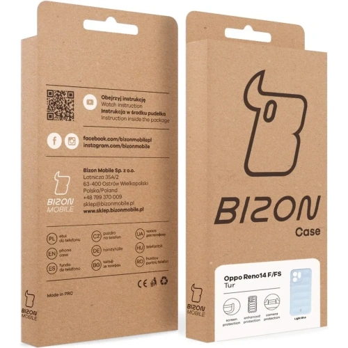 Pancerne etui Bizon Case Tur do Oppo Reno 14 F / 14 FS jasnoniebieskie