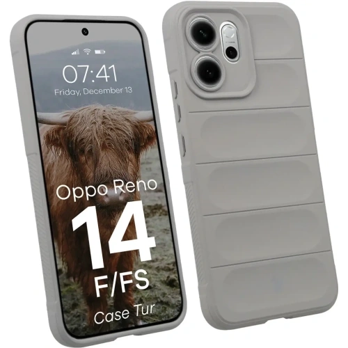Pancerne etui Bizon Case Tur do Oppo Reno 14 F / 14 FS jasnoszare