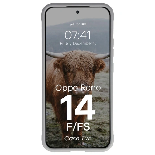 Pancerne etui Bizon Case Tur do Oppo Reno 14 F / 14 FS jasnoszare
