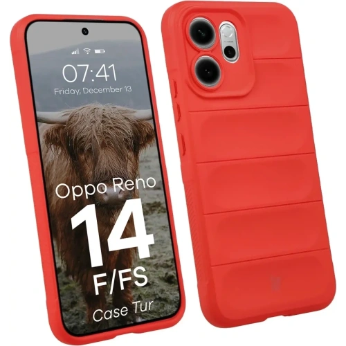 Pancerne etui Bizon Case Tur do Oppo Reno 14 F / 14 FS czerwone
